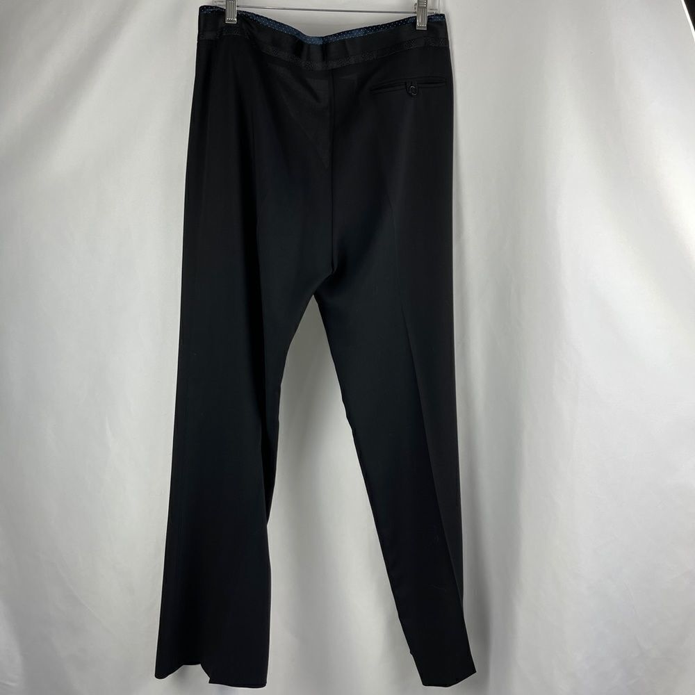 Balenciaga. Paris  black trousers with navy dotted waist trim - Picture 6 of 8